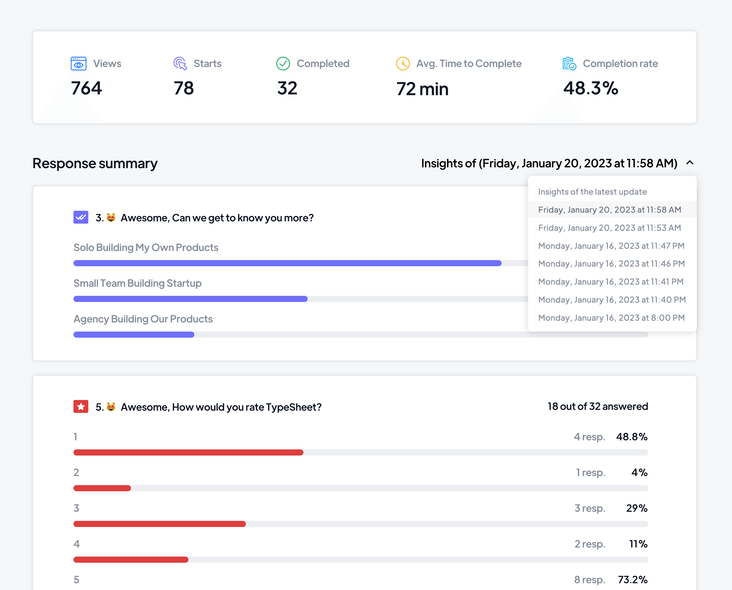 Track User Changes and Responses